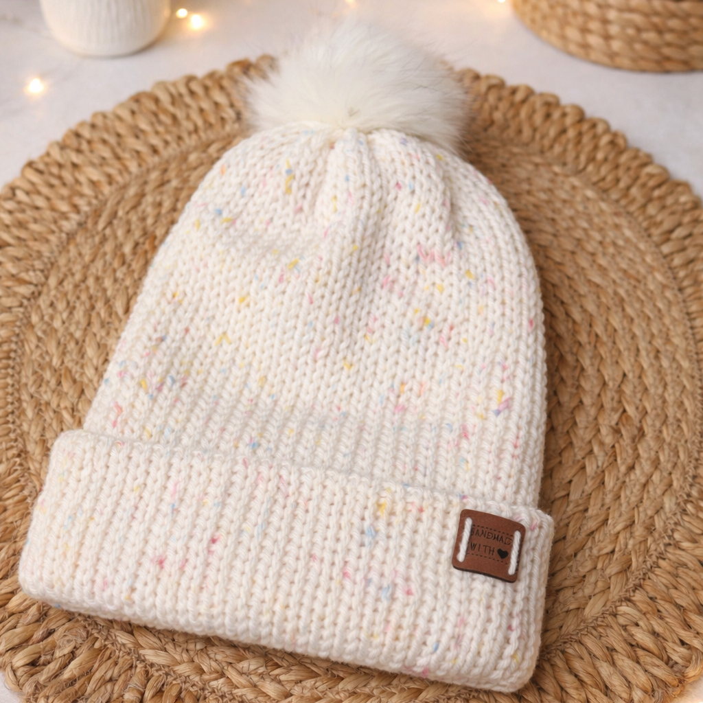 White Confetti Beanie