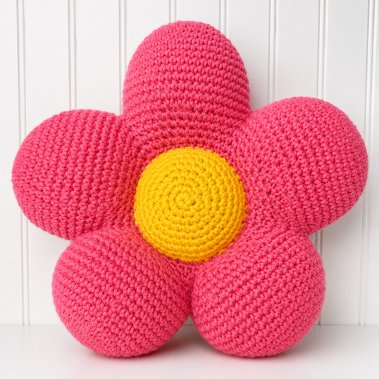 Crochet Flower Pillow/Throw Pillow/Nursery Decor